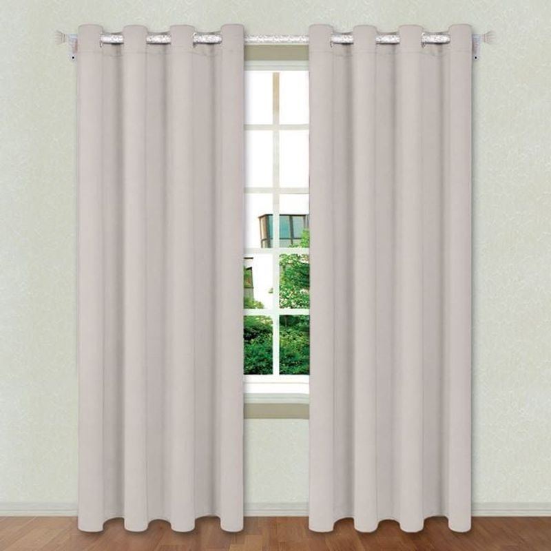 Casa si Gradina - Textile si covoare - Perdele si draperii - Draperii - Draperie decorativa, tip blackout - nu lasa lumina sa treaca, cu inele, 140x260 cm ,crem - Infinity.ro
