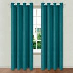 Casa si Gradina - Textile si covoare - Perdele si draperii - Draperii - Draperie decorativa, tip blackout - nu lasa lumina sa treaca, cu inele, 140x260 cm, turcoaz - Infinity.ro