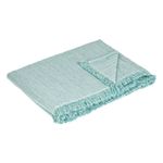 Casa si Gradina - Textile si covoare - Pături și cuverturi - Cuverturi - Cuvertura decorativa pentru canapea de trei locuri, model cu franjuri, 180x160 cm, 280x175 cm, turcoaz - Infinity.ro