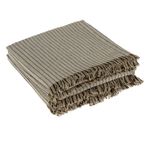 Casa si Gradina - Textile si covoare - Pături și cuverturi - Cuverturi - Cuvertura decorativa pentru canapea cu trei locuri, model cu franjuri si dungi, 280x180 cm, bej - Infinity.ro