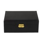 Fashion, accesorii si bijuterii - Femei - Bijuterii femei - Cutii bijuterii - Cutie Organizator, cu 2 Nivele si Lacat pentru Bijuterii, 23x17x9cm, negru - Infinity.ro