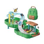 Jucarii, Copii si Bebe - Jucarii si jocuri - Vehicule si jucarii cu telecomanda - Masinute - Set 2 in 1, rucsac si pista cu 3 masinute metalice si elicopter, 37 piese - Infinity.ro