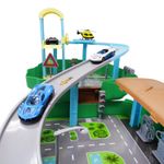 Jucarii, Copii si Bebe - Jucarii si jocuri - Vehicule si jucarii cu telecomanda - Masinute - Set 2 in 1, rucsac si pista cu 3 masinute metalice si elicopter, 37 piese - Infinity.ro