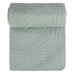 Casa si Gradina - Textile si covoare - Pături și cuverturi - Cuverturi - Cuvertura pentru pat dublu cu doua fete, cu model frunze, 160x230 cm, verde menta - Infinity.ro