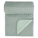 Casa si Gradina - Textile si covoare - Pături și cuverturi - Cuverturi - Cuvertura pentru pat dublu cu doua fete, cu model frunze, 160x230 cm, verde menta - Infinity.ro