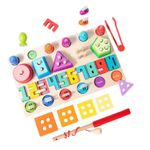 Jucarii, Copii si Bebe - Jucarii si jocuri - Jucarii & jocuri educative - Jucarii interactive - Jucarie educativa pentru copii 3 ani+, 4 in 1, cu 4 jorcuri diferite, din lemn, 32x19x5 cm, multicolor - Infinity.ro