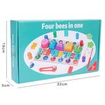 Jucarii, Copii si Bebe - Jucarii si jocuri - Jucarii & jocuri educative - Jucarii interactive - Jucarie educativa pentru copii 3 ani+, 4 in 1, cu 4 jorcuri diferite, din lemn, 32x19x5 cm, multicolor - Infinity.ro