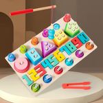 Jucarii, Copii si Bebe - Jucarii si jocuri - Jucarii & jocuri educative - Jucarii interactive - Jucarie educativa pentru copii 3 ani+, 4 in 1, cu 4 jorcuri diferite, din lemn, 32x19x5 cm, multicolor - Infinity.ro