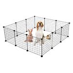 Petshop - Accesorii petshop - Culcusuri si custi - Tarcuri si colivii - Tarc pentru animale de companie, din metal, dimensiuni 36x6x36cm, negru - Infinity.ro