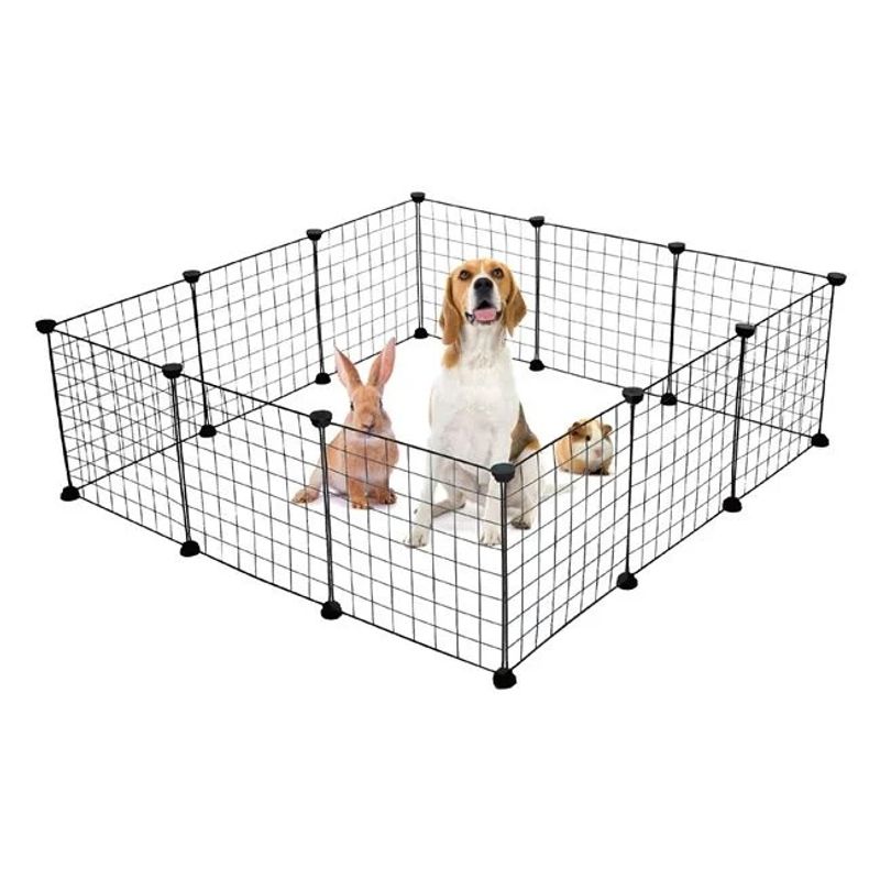 Petshop - Accesorii petshop - Culcusuri si custi - Tarcuri si colivii - Tarc pentru animale de companie, din metal, dimensiuni 36x6x36cm, negru - Infinity.ro