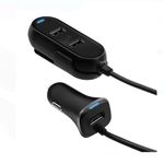 Casa si Gradina - Electrice - Accesorii electrice - Baterii, acumulatori si incarcatoare - Incarcator auto smart charge cu 3 Porturi USB + 1 TYPE C i-JMB, 1.5 m, negru - Infinity.ro