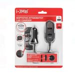 Casa si Gradina - Electrice - Accesorii electrice - Baterii, acumulatori si incarcatoare - Incarcator auto smart charge cu 3 Porturi USB + 1 TYPE C i-JMB, 1.5 m, negru - Infinity.ro