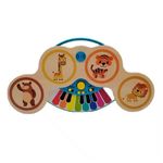 Jucarii, Copii si Bebe - Jucarii si jocuri - Jucarii de rol - Instrumente muzicale de jucarie - Pian si tobe din lemn, pentru copii 1 an+, 2 in 1, Magic Touch, cu sunete si lumini, 22.5 x 13 x 2.5 cm, multicolora - Infinity.ro
