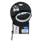 Petshop - Accesorii petshop - Zgarzi, lese si hamuri - Lese - Lesa mecanica, pentru caini, cu buton de franare, dimensiuni 7m, negru-gri - Infinity.ro