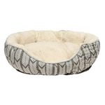 Petshop - Accesorii petshop - Culcusuri si custi - Culcusuri si saltele - Pat pentru caini, cu imitatie de blana, dreptunghiular, dimensiuni 70x65x18cm, gri-bej - Infinity.ro