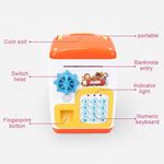 Jucarii, Copii si Bebe - Jucarii si jocuri - Jucarii & jocuri educative - Jucarii interactive - Pusculita electrica de jucarie pentru copii, cu sunete si lumini, 22.5x16x15.5cm, portocaliu-galben - Infinity.ro