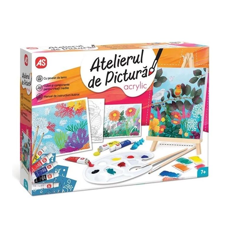 Jucarii, Copii si Bebe - Jucarii si jocuri - Jucarii & jocuri educative - Jocuri si jucarii educative - Set de Pictura Acrilica complet, 7ani+, 34x8x28 cm - Infinity.ro