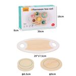 Jucarii, Copii si Bebe - Jucarii si jocuri - Jucarii & jocuri educative - Jucarii interactive - Set de ceai pentru copii 3 ani+, cu 15 piese si accesorii, din lemn, non-toxic, 30x18x8cm, multicolor - Infinity.ro