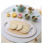 Jucarii, Copii si Bebe - Jucarii si jocuri - Jucarii & jocuri educative - Jucarii interactive - Set de ceai pentru copii 3 ani+, cu 15 piese si accesorii, din lemn, non-toxic, 30x18x8cm, multicolor - Infinity.ro