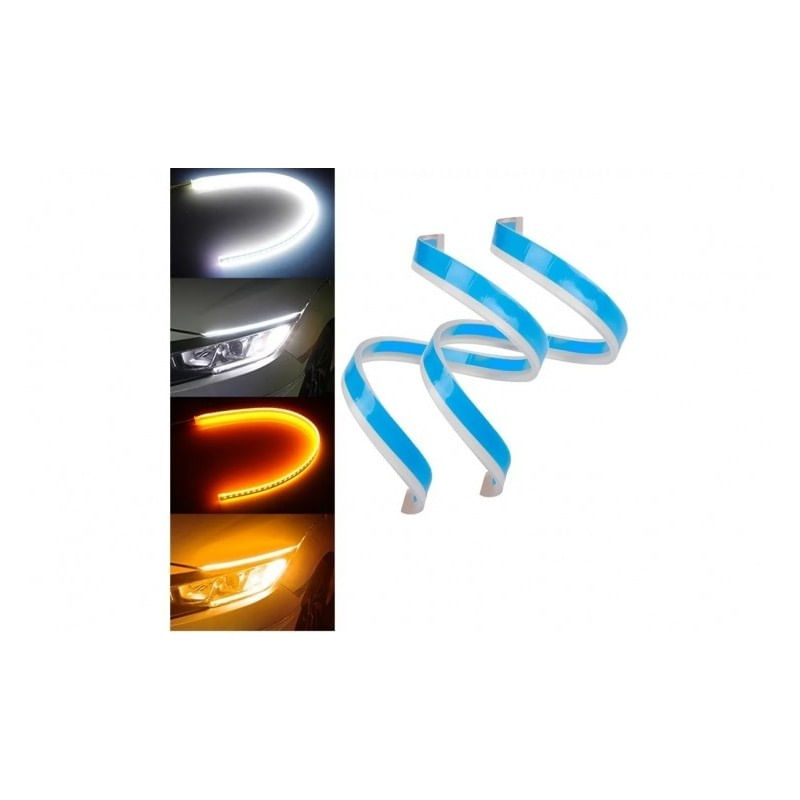 Auto si Moto - Electrice auto - Iluminare si semnalizare - Lumini ambientale - Set 2 Benzi LED Strip DRL pentru faruri cu Semnal Secvential - Iluminare - Infinity.ro