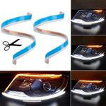 Auto si Moto - Electrice auto - Iluminare si semnalizare - Lumini ambientale - Set 2 Benzi LED Strip DRL pentru faruri cu Semnal Secvential - Iluminare - Infinity.ro