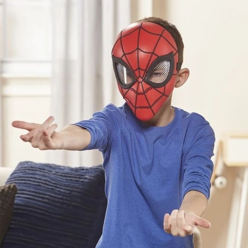 Jucarii, Copii si Bebe - Jucarii si jocuri - Jucarii de rol - Masti si costume copii - Masca Spiderman, cu banda elastica larga, 20x9x29cm, rosu - Infinity.ro