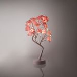 Casa si Gradina - Corpuri si surse de iluminat - Veioze si lampi - Veioze - Veioza decorativa cu LED-uri cu lumina alba, in forma de copac cu trandafiri, touch, 48 cm, roz/alb - Infinity.ro