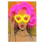 Casa si Gradina/Electrice/Tablouri electrice/Tablouri electrice - Tablou decorativ acrilic, lumini LED Neon, cu model femeie, 23.8x34 cm, multicolor - Infinity.ro