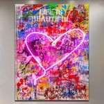 Casa si Gradina - Electrice - Tablouri electrice - Tablouri electrice - Tablou decorativ acrilic, cu model graffiti love si lumini LED Neon, 40x60 cm, multicolor - Infinity.ro
