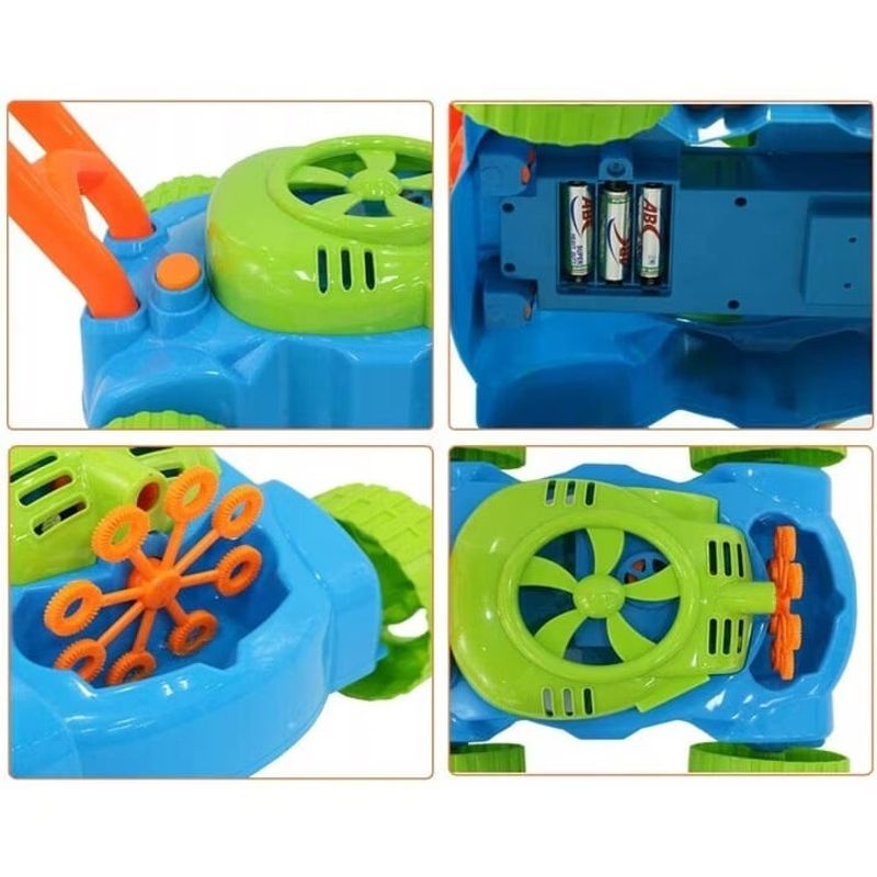 Jucarii, Copii si Bebe - Jucarii si jocuri - Jucarii & jocuri educative - Jucarii interactive - Aparat electric de facut baloane de sapun, forma masina de tuns iarba, 3 ani+, 29x28.5x15 cm, multicolor - Infinity.ro