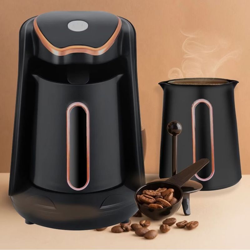 Electronice si Electrocasnice - Electrocasnice bucatarie - Preparare bauturi - Fierbatoare de apa - Cana Electrica pentru Cafea sau Ceai, R103, 600W, 300ml, Negru cu insertii aurii - Infinity.ro