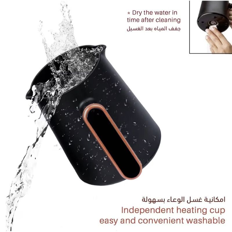 Electronice si Electrocasnice - Electrocasnice bucatarie - Preparare bauturi - Fierbatoare de apa - Cana Electrica pentru Cafea sau Ceai, R103, 600W, 300ml, Negru cu insertii aurii - Infinity.ro