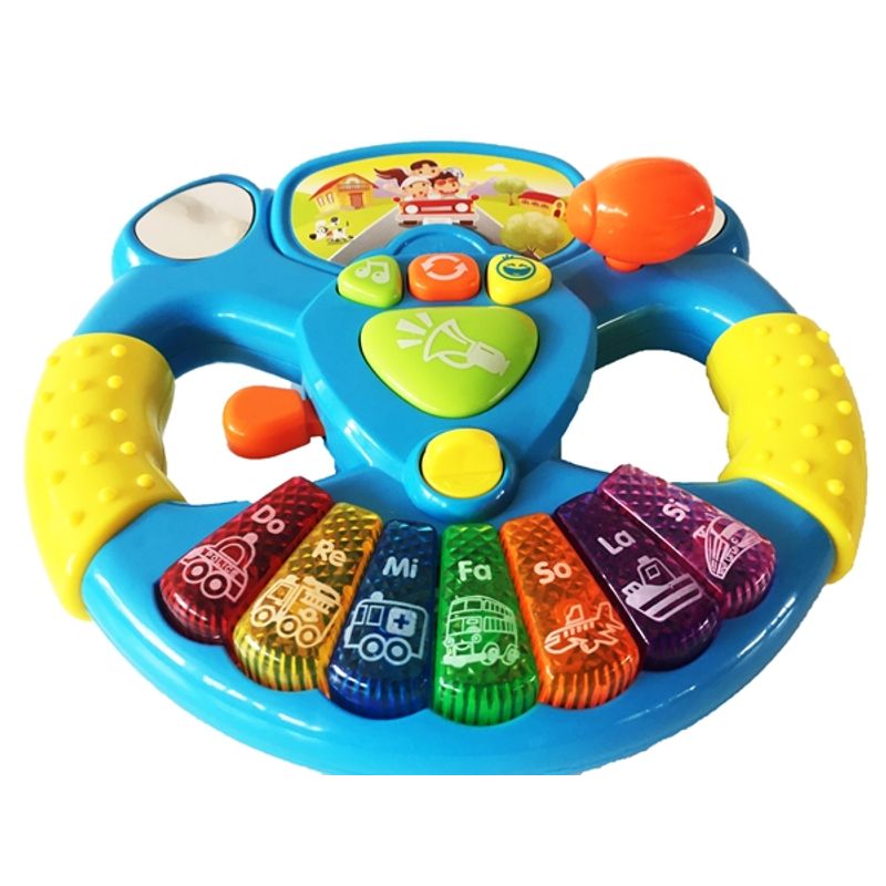 Jucarii, Copii si Bebe - Jucarii si jocuri - Jucarii & jocuri educative - Jucarii interactive - Volan de jucarie simulator vehicul albastru salamandra kids® - Infinity.ro