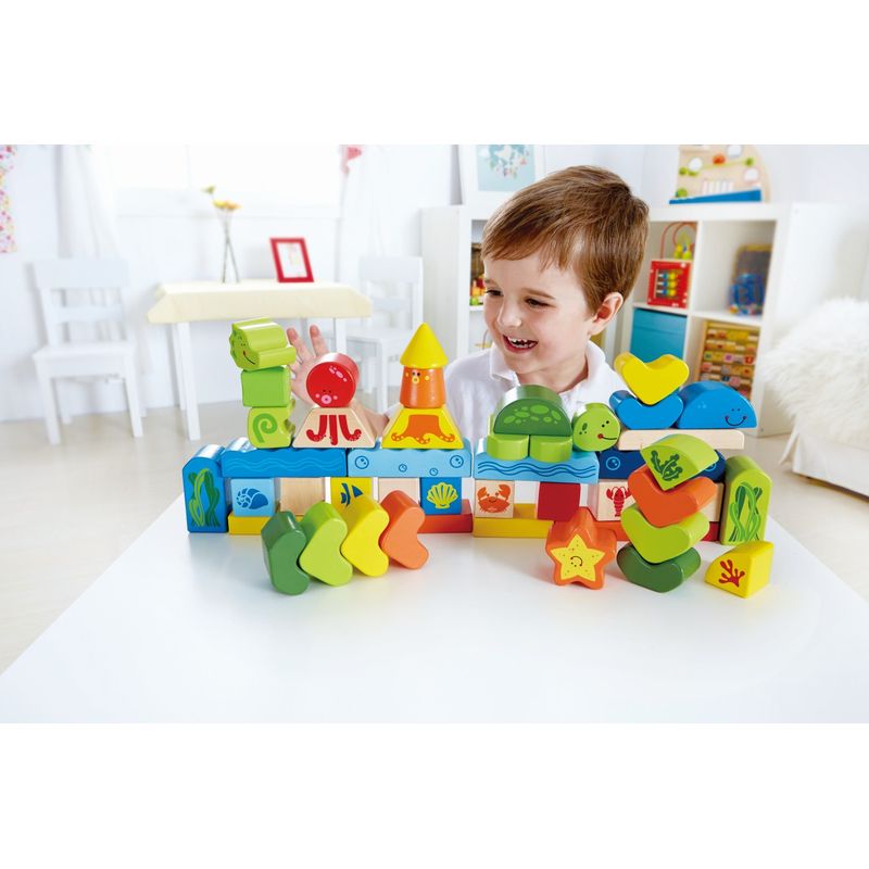 Jucarii, Copii si Bebe - Jucarii si jocuri - Jucarii bebelusi - Jucarii interactive bebelusi - Hape blocuri viata marina - Infinity.ro