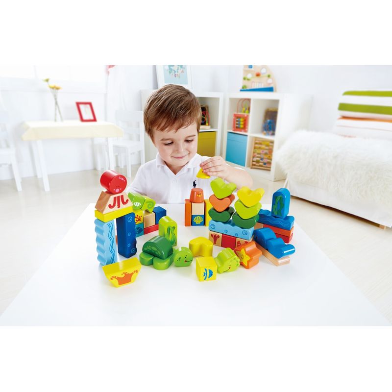 Jucarii, Copii si Bebe - Jucarii si jocuri - Jucarii bebelusi - Jucarii interactive bebelusi - Hape blocuri viata marina - Infinity.ro