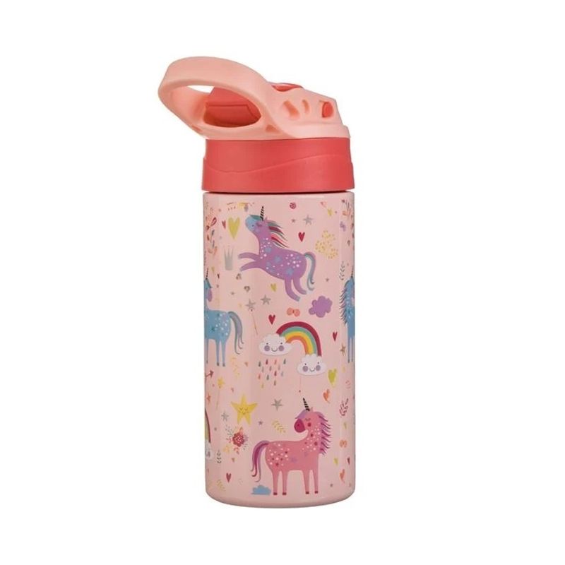 Casa si Gradina - Bucatarie si vesela - Accesorii bar - Termosuri si Cani termos - Sticla Izoterma pentru Copii Pop-Up, cu Unicorni, 500ml, Otel Inoxidabil, roz - Infinity.ro