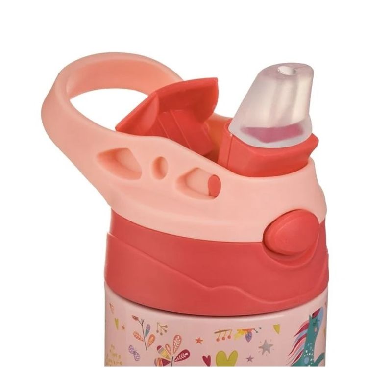 Casa si Gradina - Bucatarie si vesela - Accesorii bar - Termosuri si Cani termos - Sticla Izoterma pentru Copii Pop-Up, cu Unicorni, 500ml, Otel Inoxidabil, roz - Infinity.ro