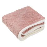 Casa si Gradina - Textile si covoare - Pături și cuverturi - Cuverturi - Cuvertura decorativa pentru iarna, cu doua fete catifelate, model reliefat, 160x130 cm, roz/alb - Infinity.ro