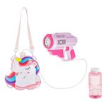 Jucarii, Copii si Bebe - Jucarii si jocuri - Jucarii de exterior - Alte jucarii de exterior - Jucarie baloane de sapun, mitraliera cu 10 tevi, cu geanta unicorn, multicolor - Infinity.ro