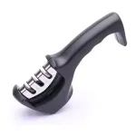 Casa si Gradina - Bucatarie si vesela - Ustensile bucatarie - Ascutitoare cutite - Aparat pentru ascutit cutite, 3 in 1, Gonga® Negru - Infinity.ro