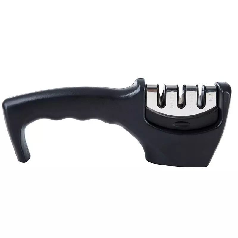 Casa si Gradina - Bucatarie si vesela - Ustensile bucatarie - Ascutitoare cutite - Aparat pentru ascutit cutite, 3 in 1, Gonga® Negru - Infinity.ro