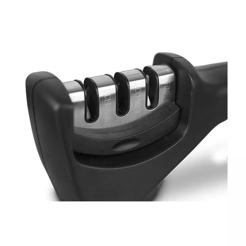 Casa si Gradina - Bucatarie si vesela - Ustensile bucatarie - Ascutitoare cutite - Aparat pentru ascutit cutite, 3 in 1, Gonga® Negru - Infinity.ro