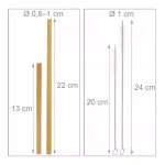 Casa si Gradina - Bucatarie si vesela - Accesorii bar - Paie si decoratiuni cocktail - Paie reutilizabile din bambus, 24 buc, Gonga® Crem - Infinity.ro