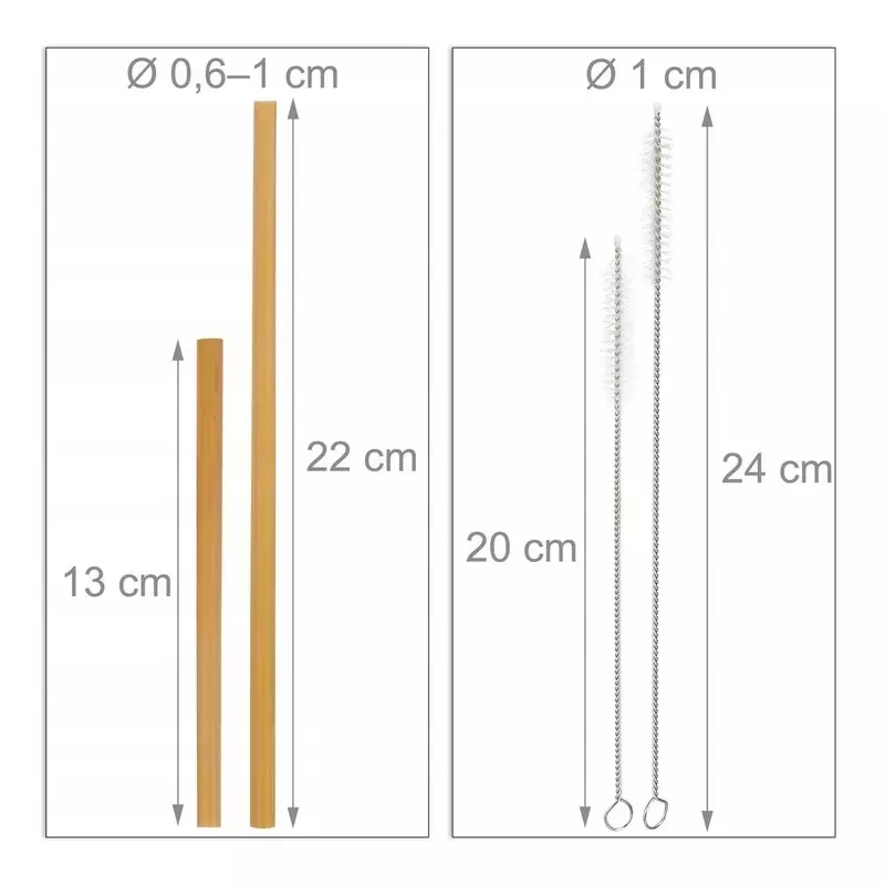 Casa si Gradina - Bucatarie si vesela - Accesorii bar - Paie si decoratiuni cocktail - Paie reutilizabile din bambus, 24 buc, Gonga® Crem - Infinity.ro