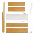 Casa si Gradina - Bucatarie si vesela - Accesorii bar - Paie si decoratiuni cocktail - Paie reutilizabile din bambus, 24 buc, Gonga® Crem - Infinity.ro