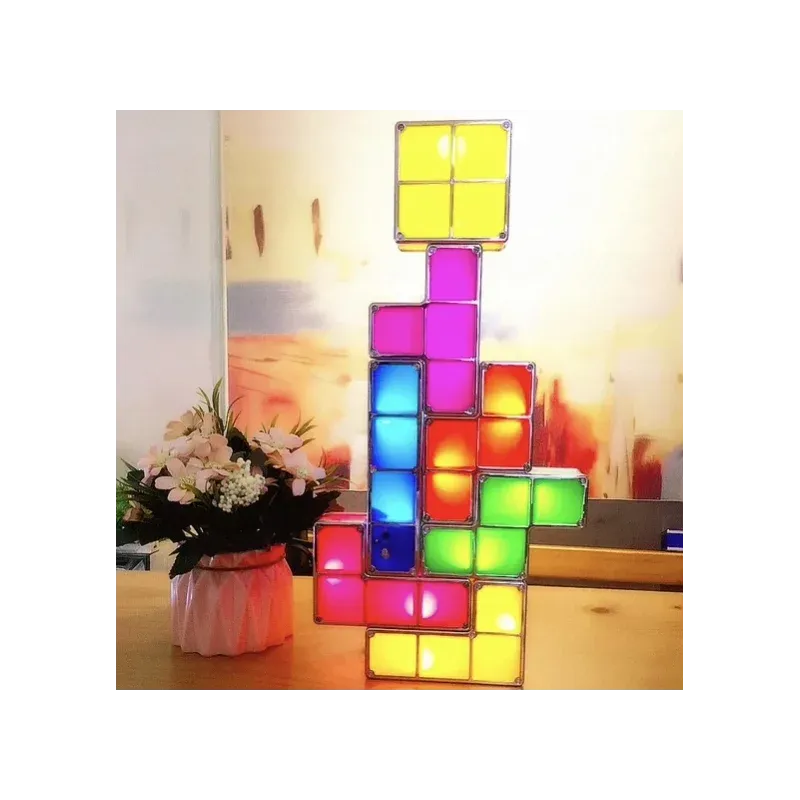 Casa si Gradina - Corpuri si surse de iluminat - Veioze si lampi - Lampi de veghe copii - Lampa de veghe model Tetris, modulara, Gonga® Multicolor - Infinity.ro