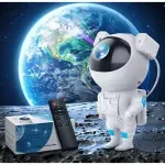 Casa si Gradina - Corpuri si surse de iluminat - Veioze si lampi - Lampi de veghe copii - Proiector in forma de astronaut, permite proiectarea stelelor sau galaxiilor, Gonga® Alb - Infinity.ro