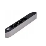 Casa si Gradina - Electrice - Accesorii electrice - Prelungitoare, triple, fise - Prelungitor 2500W cu 3 prize si 3 porturi USB, Gonga® Negru - Infinity.ro