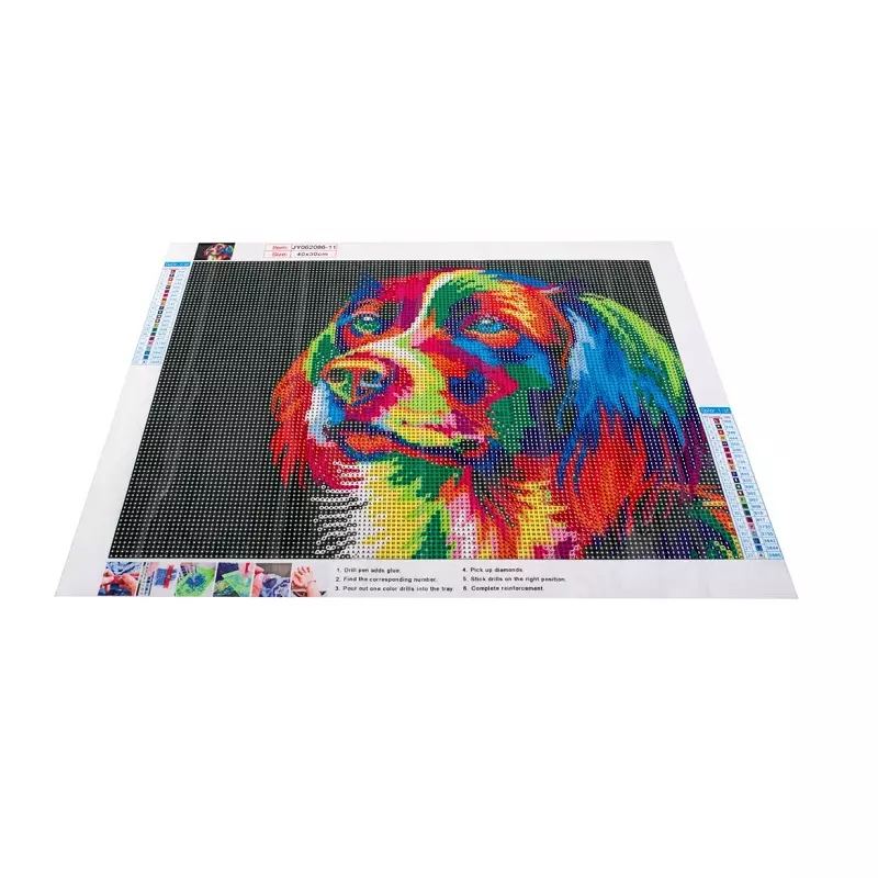 Jucarii, Copii si Bebe - Jucarii si jocuri - Jucarii & jocuri educative - Seturi de artizanat - Set de broderie cu mozaic 5D , model Caine, Gonga® Multicolor - Infinity.ro