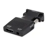 TV, Audio-Video si Foto - Accesorii TV si audio - Cabluri si adaptoare audio - Adaptor Convertor HD38 de la VGA (D-Sub) + Audio la HDMI, Gonga® Negru - Infinity.ro